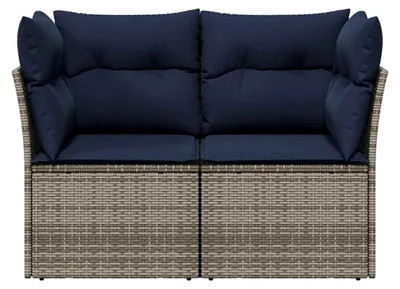 Produktbild von 2-Sitzer-Gartensofa aus PE-Rattan, grau, 124 x 62 x 69 cm