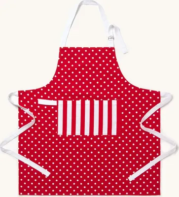 Obrázek produktu pro HOMESCAPES Kuchyňská zástěra Polka Dots červená