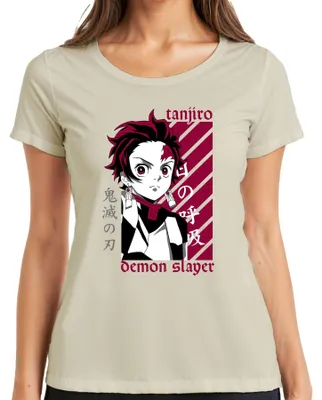 Produktbild von Tanjiro Demon Slayer Kimetsu no Yaiba Anime Geschenk Cosplay Damen T-Shirt, Natur, S