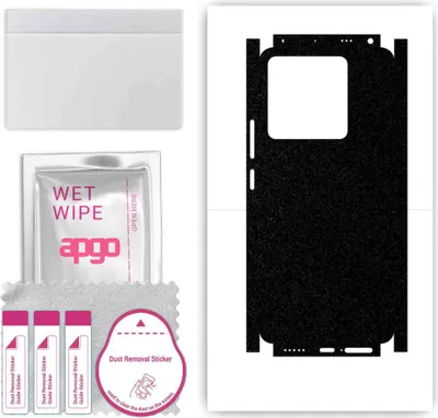 Produktbild von apgo Rückseite + Seiten Schutzfolie, Skin, kompatibel mit Xiaomi Redmi Note 13 Pro 5G, Hinten Displayschutzfolie aus Vinylfolie, kratzfest, einfache Montage - Mattschwarz