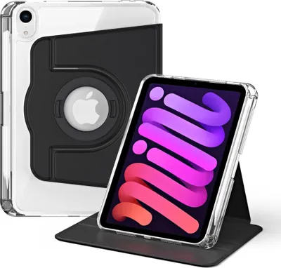Produktbild von iPad Mini 7 (2024) / iPad Mini 6 (2021) Hülle - 360° Rotating Folio Klapphülle mit Schlaf/Wach-Funktion - Schwarz