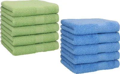 Produktbild von Betz 10 Stück Seiftücher 30x30 cm PREMIUM 100% Baumwolle  Farbe: apfelgrün und hellblau
