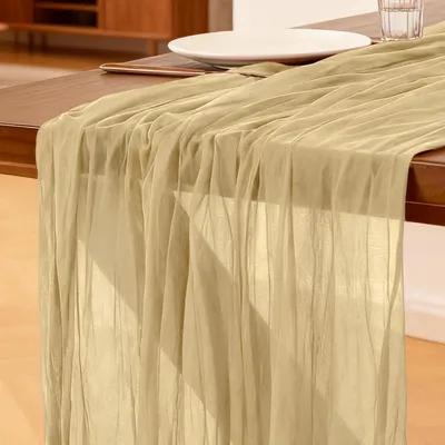 Produktbild von Tischläufer Käsetuch Champagner 300 x 90 cm Boho Gaze
