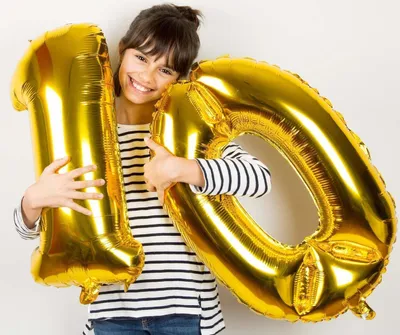 Produktbild von Folienballon Gold 100cm Zahl 2