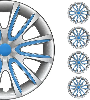Produktbild von 4x Radkappen Radzierblenden Radblenden für 16" Zoll Stahlfelgen Grau Blau