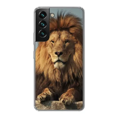 Produktbild von MuchoWow® Handyhülle Schutzhülle Hülle für Samsung Galaxy S22 Löwe - Felsen - Porträt Silikon Softcase Handy Hülle - Mobiltelefonhülle