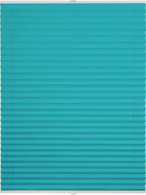 Produktbild von Plissee auf Maß für Fenster zum Anschrauben in Glasleiste Farbe: Türkis, Größe: B): 121-130 cm, H): 40-100 cm