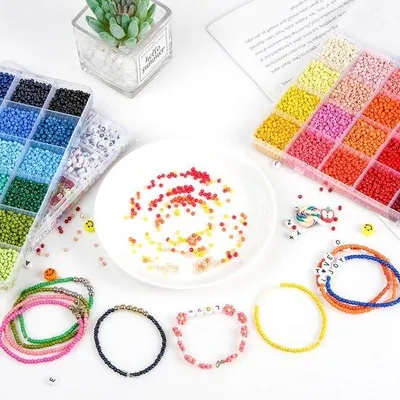 Produktbild von Buntes 3mm Perlenset 24.000 Stück Glasperlen für Schmuck