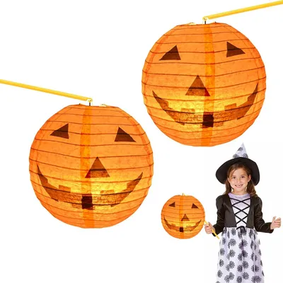 Produktbild von Halloween-Laternen, Papierlaternen, Halloween-Dekorationen, faltbare Papierlaternen, für Martinifest, Halloween-Dekoration (A)