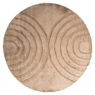 Image de Volero - Tapis Rond à Poils Longs - Carvy Arches Taupe - Ø 160cm