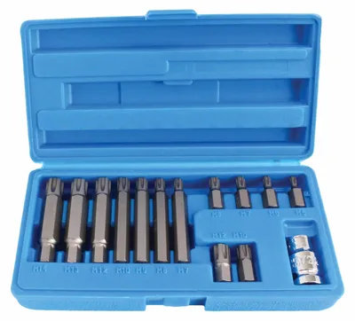 Immagine prodotto di Set di punte ribe (30, 75 mm) set di chiavi a bussola 14 pezzi (m5 m6 m7 m8 m9 m10 m12 m13 m14) + accoppiatore 1/2" pollici - corredi di punte a bussola