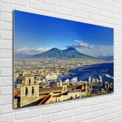 Produktbild von Tulup® Glas-Bild - 100 x 70 - Wandbild aus Glas - Wandkunst - Wandbild hinter gehärtetem Sicherheitsglas - Sehenswürdigkeiten & Architektur - Neapel Italien - Blau