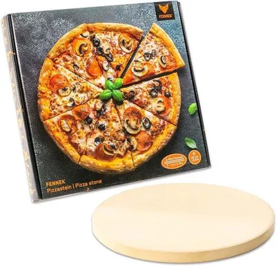 Productafbeelding van Famanu pizzasteen, diameter 320 mm - Extra dik, 20 mm, geschikt voor oven en grill