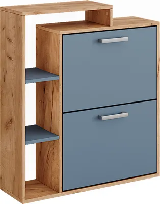 Produktbild von Schuhkipper Vicco Orlando Goldkraft Eiche/Blau 80 x 90 cm, Model 53249