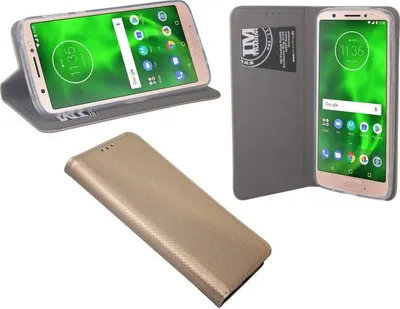 Obrázok produktu pre Motorola Moto G6 puzdro na mobilný telefón vreckové flipové puzdro ochranné puzdro na smartfón zlaté