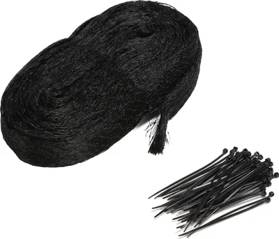 Obrázok produktu pre Sieť na ochranu pred vtákmi s 50 káblovými sponami, nylonová záhradná sieť, sieť na ochranu pred vtákmi, sieť na ochranu rastlín pre zeleninu a ovocie, čierna