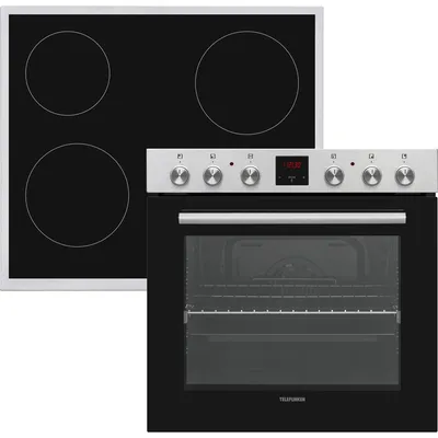 Zdjęcie produktu dla Zestaw do zabudowy Telefunken | Z płytą ceramiczną | Piekarnik z funkcją termoobiegu | Szuflada teleskopowa | 78 litrów | B-HS-75-C-I
