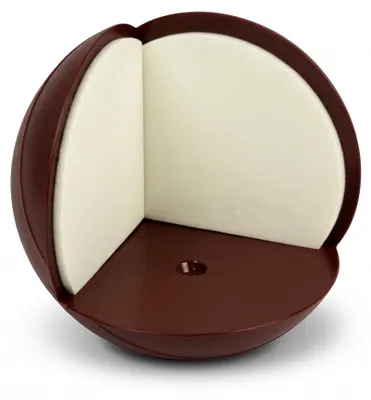 Produktbild von Brauner eckiger Türstopper aus Kunststoff, 34 mm – schützt Wand und Tür