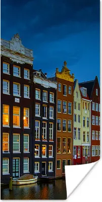 Produktbild von MuchoWow® Poster Amsterdam - Wasser - Farbenfroh 75x150 cm - Dekoration für die Wände