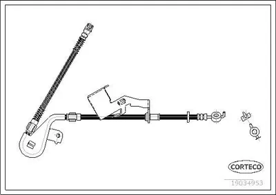 Produktbild von CORTECO 19034953 Bremsschlauch Vorne Links passend für PEUGEOT 407 SW (6E) 407 (6D) 407 Coupe (6C)