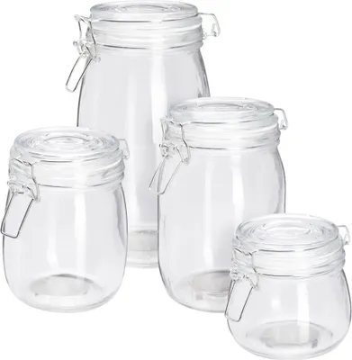Image de Bocaux en verre avec clip RESO, 4 pièces