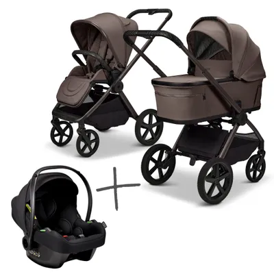 Produktbild von Moon Gio FOLD SET Kombi-Kinderwagen greige inkl. Cosmo Babyschale