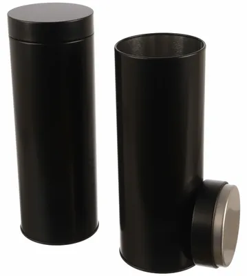 2 Kaffee-Pad-Dosen aus Metall, 20x7 cm, schwarz