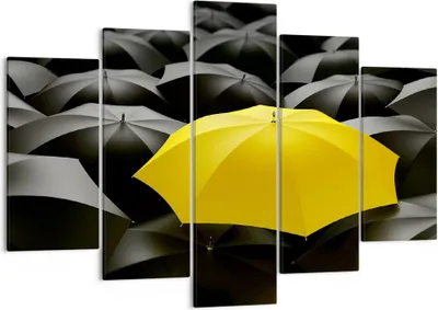 Produktbild von Bild auf Leinwand - Leinwandbild - Regenschirme Regen Wetter - 150x100cm - Wand Bild - Wanddeko - Leinwanddruck - Bilder - Kunstdruck - Wanddekoration - Leinwand bilder - Wandkunst - EA150x100-2564