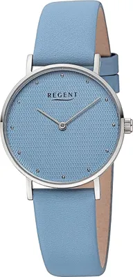 Produktbild von Regent Damen Uhr Leder Armbanduhr Lederarmband Analog blau D2UR2152576