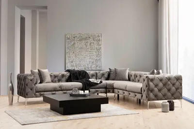 A sectional sofa in a modern living room setting.