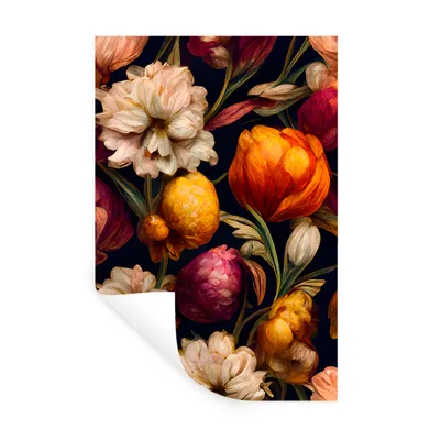 Produktbild von MuchoWow® Wandtattoo Wandsticker Wandaufkleber Blumen - Pflanzen - Weiß 80x120 cm Selbstklebend und Repositionierbar - Repositionierbar - Wasser abweisend