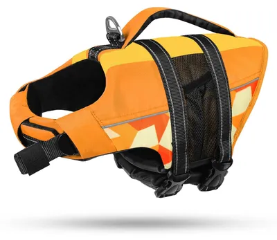 Produktbild von Rettungsweste für Hunde mit Griff und Reflektoren – Orange, Größe S