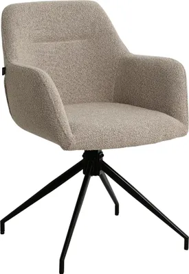 Produktbild von CLP Esszimmerstuhl Merlinda mit Teddystoff, 360° drehbar mit Armlehnen taupe