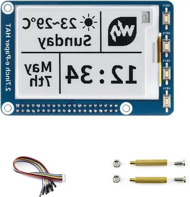 Productafbeelding van E-Ink Display HAT - E-paper Scherm - Informatie Tonen - Ultra Laag Energieverbruik - 2.7 Inch - Zwart Wit