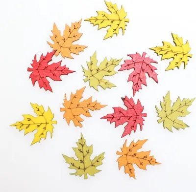 Produktbild von 72 Herbstblätter Streuteile Holz 4 Farben ca.2,5cm Herbstlaub Herbst Blätter