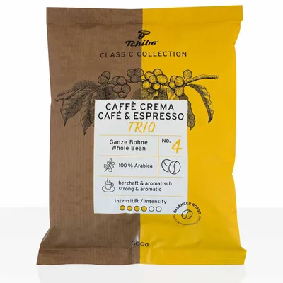 Produktbild von Tchibo Caffe Crema & Espresso Trio 500g Kaffeebohnen