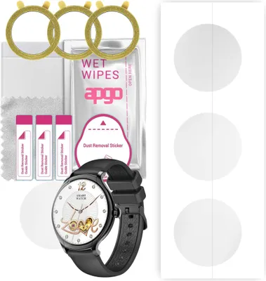 Produktbild von apgo 3 Stück Schutzfolie, klar, kompatibel mit Rubicon RNCF13 Smartwatch, Hydrogel Displayschutzfolie mit Positionierhilfe, Displayfolie, robust und kratzfest