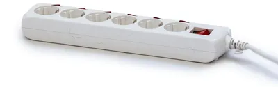 Produktbild von Steckdosenleiste mit 6 Steckdosen mit Einzelschalter, Kabel 1,5 m, 3680 W max