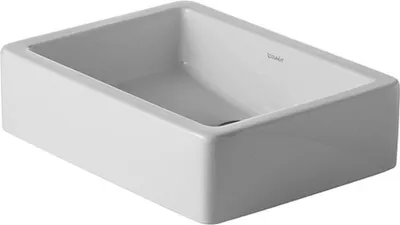 Produktbild von Duravit Aufsatzbecken VERO ohne Überlauf, Hahnlochbank, 500 x 380 mm, geschliffen, ohne Hahnloch weiß