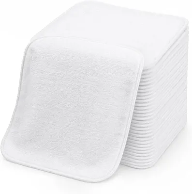 Zdjęcie produktu dla Ścierki do prania 15x15 cm, 25 sztuk, bawełna, biały, dla dzieci