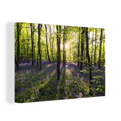 Obrázek produktu pro OneMillionCanvasses® Malba na plátně Nástěnná malba na plátně - Les - Květiny - Levandule - 150x100cm
