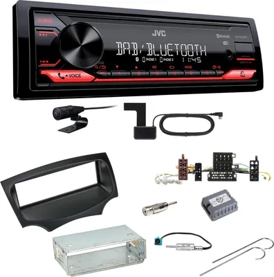 Produktbild von JVC KD-X272DBT Digitalradio Bluetooth FLAC USB AUX Einbauset für Ford KA RU8