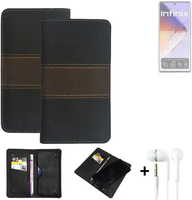 Produktbild von K-S-Trade Handyhülle + Kopfhörer kompatibel mit Infinix Note 40 Pro 5G Schutzhülle Walletcase Bookstyle Tasche Schutz Case Hülle Wallet Cover