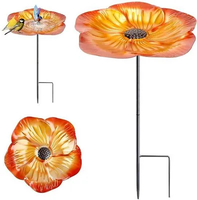 Produktbild von Vogelbad 25cm Winterfest Braun mit Fuß