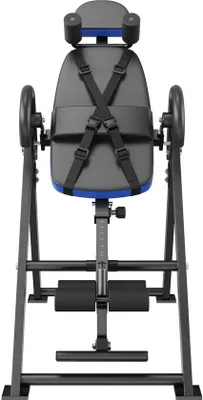 Productafbeelding van Fitnessapparaat voor krachttraining, belastbaar tot 300 lbs, hoogwaardige rugsteun, ontspanningsapparaat, krachtopbouwapparaat, hoofdsteun, verstelbare veiligheidsriem, beschermingsriem, blauw/zwart
