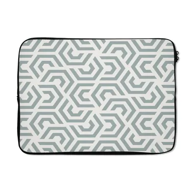 Produktbild von MuchoWow® Laptop Hülle 14 ZollDesign - Linie - Muster - Grün Laptoptasche - Laptoptasche - Stoßsicher - Schutzhaube