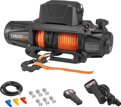 Immagine prodotto di Verricello elettrico SucceBuy, 13500 lbs, 12 V CC, fune sintetica da Φ3/8" x 92', versione con e senza cavo, IP68, ideale per fuoristrada, jeep e rimorchi