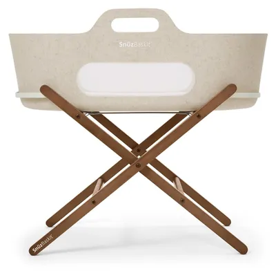 SnüzBaskit Moseskorb & Ständer Set – Barley / Walnut