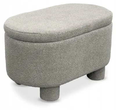 Zdjęcie produktu dla Elegancka pufa siedzisko ze schowkiem skrzynia tapicerowana Teddy Duo beż