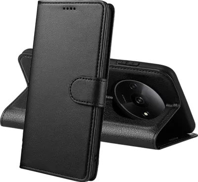 Immagine prodotto di Custodia per Xiaomi Redmi A3 - Portafoglio nero con patta di archiviazione magnetizzata per le carte telefoniche Phonillico®